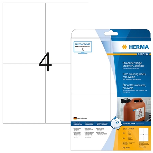 Herma A4 Polyester Etiket 4576