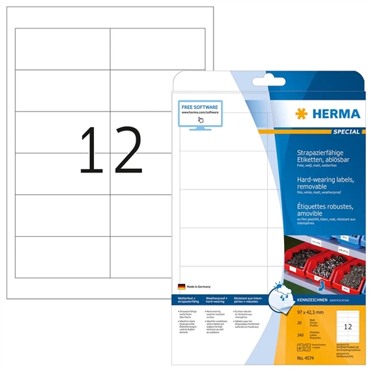 Herma A4 Polyester Etiket 4574