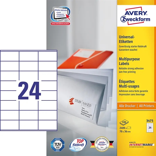 Avery 3475 Universal Etiket 3475