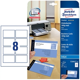 Avery C32015 Quick&Clean Inkjet Visitkort C32015-10