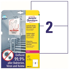 Avery L8002 A4 Antimikrobiel Etiket L8002-10