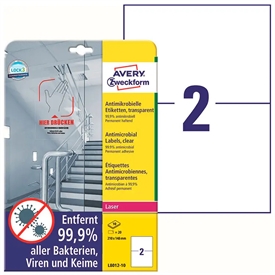 Avery L8012 A4 Antimikrobiel Etiket L8012-10