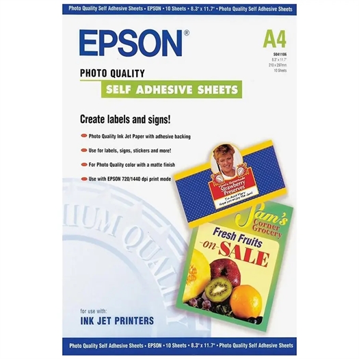 Epson Selvklæbende Photo Quality Inkjet Papir C13S041106