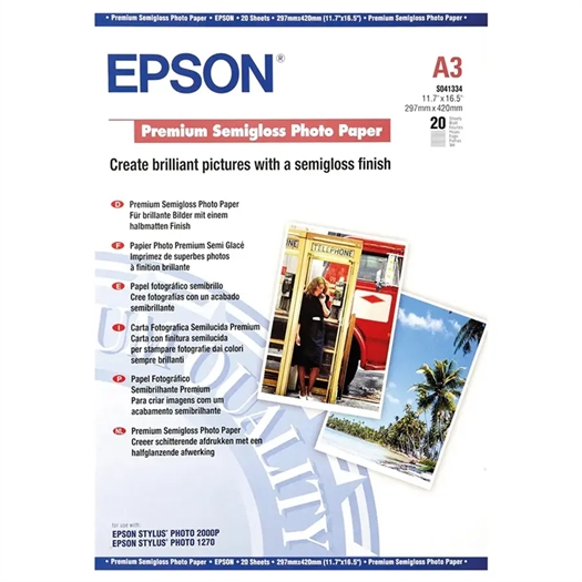 Epson Premium SemiGloss Photo Inkjet Papir C13S041334