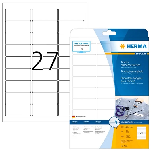 Herma A4 Tekstil Etiket 4511