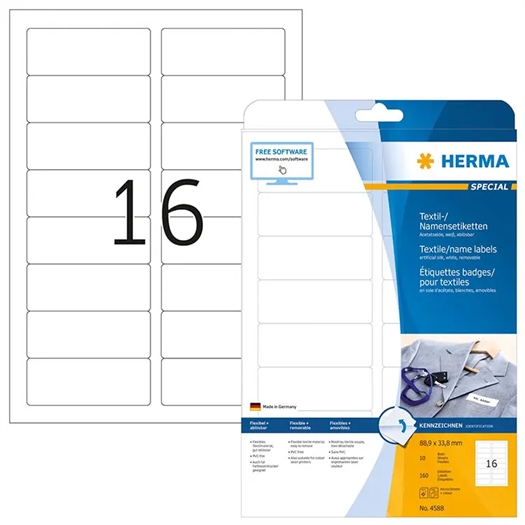 Herma A4 Tekstil Etiket 4588