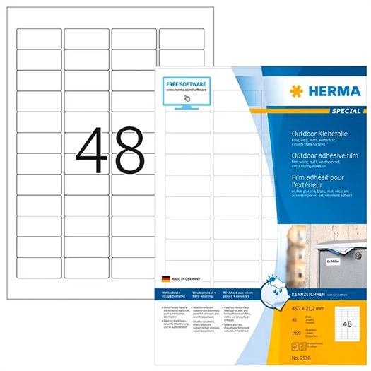 Herma A4 Polyethylen Film Etiket 9536